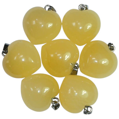 Pendentif coeur calcite orange Mexique A (15mm)