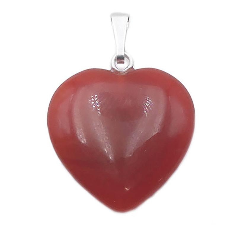Pendentif coeur cornaline Brésil A (20mm) - La Boite à Cailloux