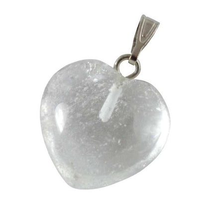 Pendentif coeur cristal de roche Brésil A (15mm) - La Boite à Cailloux