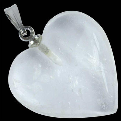 Colgante de corazón de cristal de roca brasileño A (20 mm)