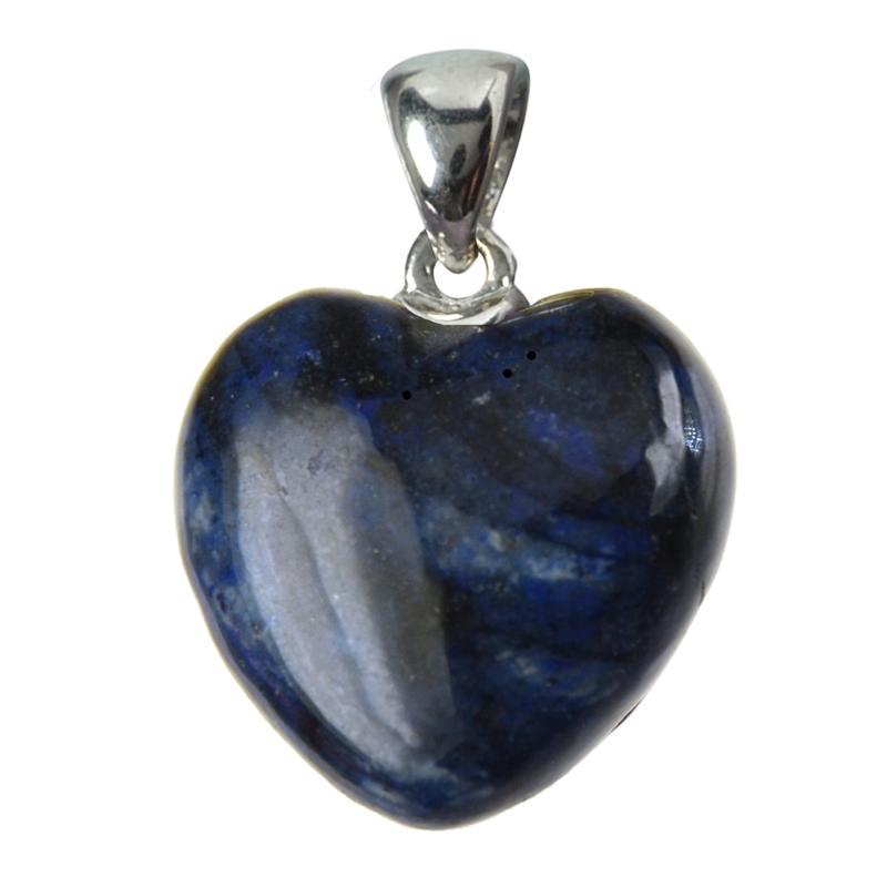 Pendentif coeur dumortiérite Brésil A 20mm - La Boite à Cailloux