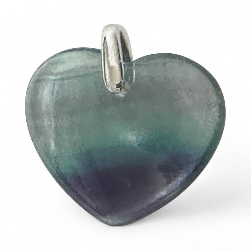 Pendentif coeur fluorine multicolore A+ 25mm - La Boite à Cailloux