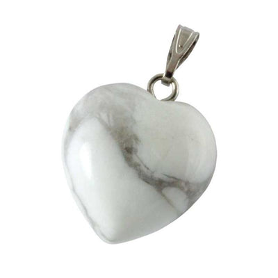 Pendentif coeur howlite  Zimbabwe A (15mm)