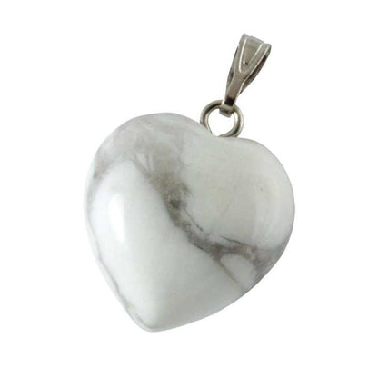 Pendentif coeur howlite Zimbabwe A (15mm) - La Boite à Cailloux