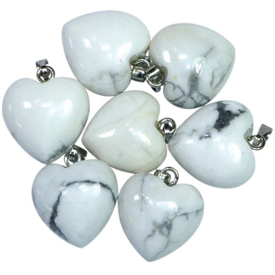 Pendentif coeur howlite  Zimbabwe A (15mm)