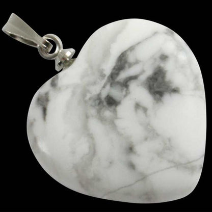 Pendentif coeur howlite Zimbabwe A (20mm) - La Boite à Cailloux