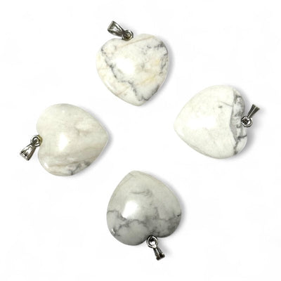 Pendentif coeur howlite Zimbabwe A (20mm)