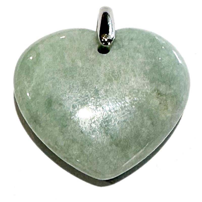 Pendentif coeur jade de Birmanie AA (25mm) - La Boite à Cailloux