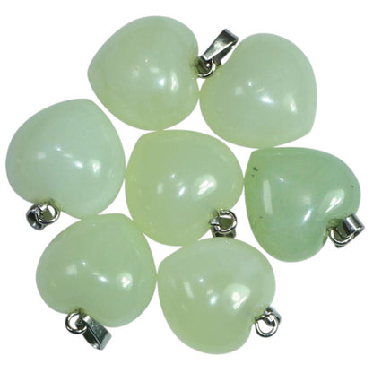 Pendentif coeur jade de Chine A (15mm) - La Boite à Cailloux