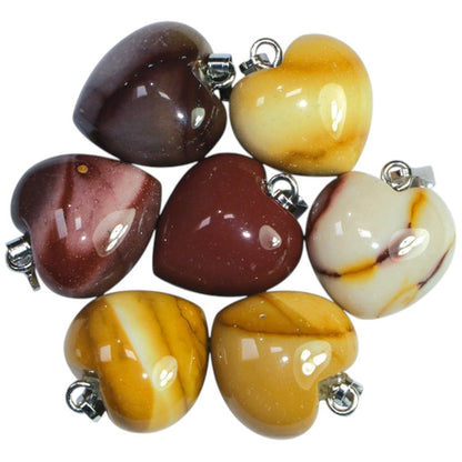 Pendentif coeur jaspe mokaite Australie A (15mm) - La Boite à Cailloux
