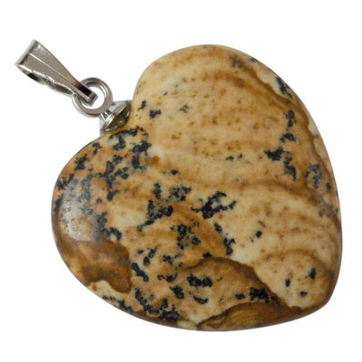 Colgante de corazón de jaspe con paisaje de Namibia A (20 mm)