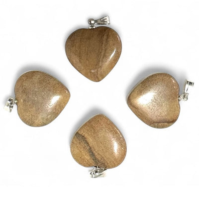 Colgante de corazón de jaspe con paisaje de Namibia A (20 mm)