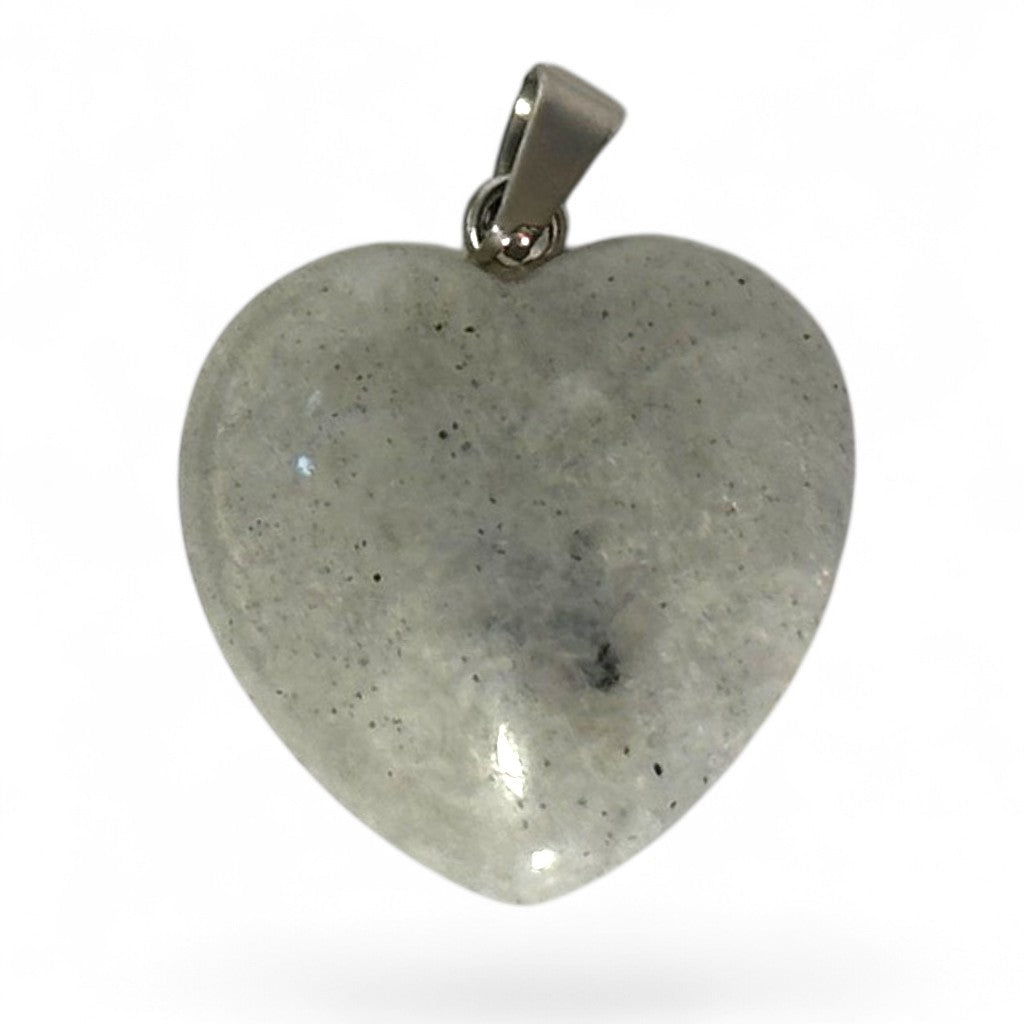 Pendentif coeur labradorite Madagascar AB 20mm - La Boite à Cailloux