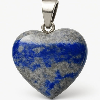 Pendentif coeur lapis lazuli Afghanistan AB 20mm - La Boite à Cailloux