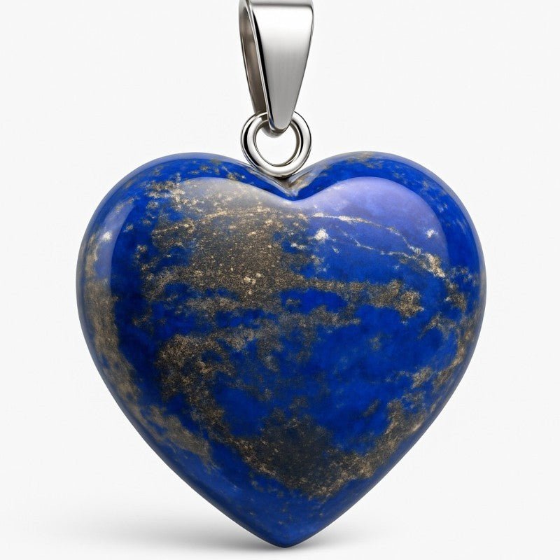 Pendentif coeur lapis lazuli Afghanistan AB 20mm - La Boite à Cailloux
