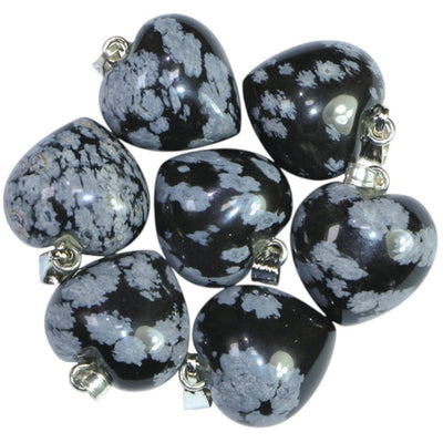 Colgante corazón obsidiana nieve México A (15mm)