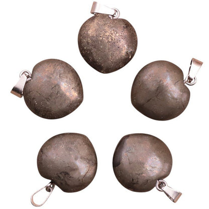 Pendentif coeur pyrite Pérou A 20mm - La Boite à Cailloux