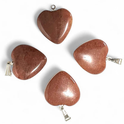 Pendentif coeur quartz de feu Brésil A (20mm) - La Boite à Cailloux