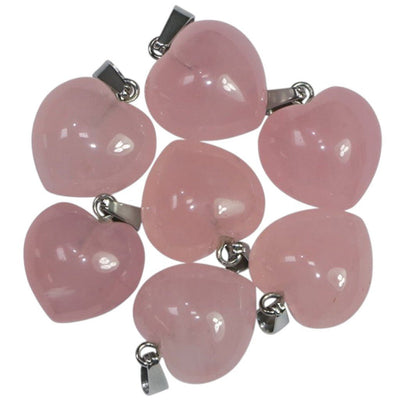 Pendentif coeur quartz rose Brésil A (15mm)
