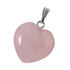 Pendentif coeur quartz rose Brésil A (15mm) - La Boite à Cailloux