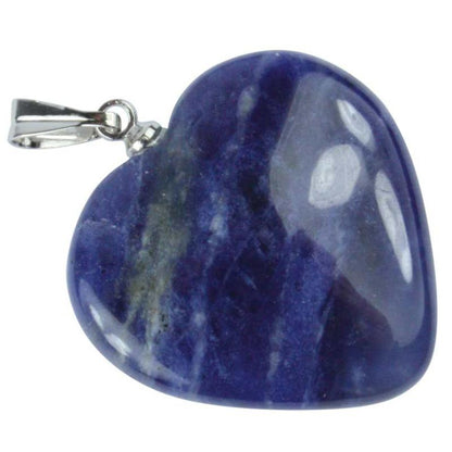 Pendentif coeur sodalite Brésil A (20mm) - La Boite à Cailloux