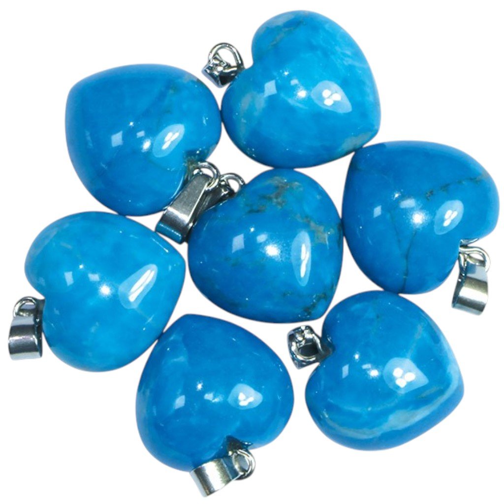 Pendentif coeur turquenite Chine A (15mm) - La Boite à Cailloux