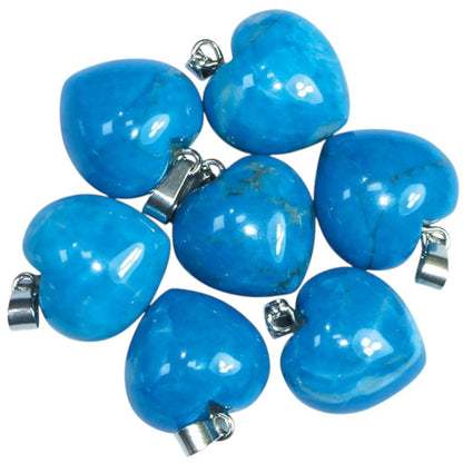Pendentif coeur turquenite Chine A (15mm) - La Boite à Cailloux