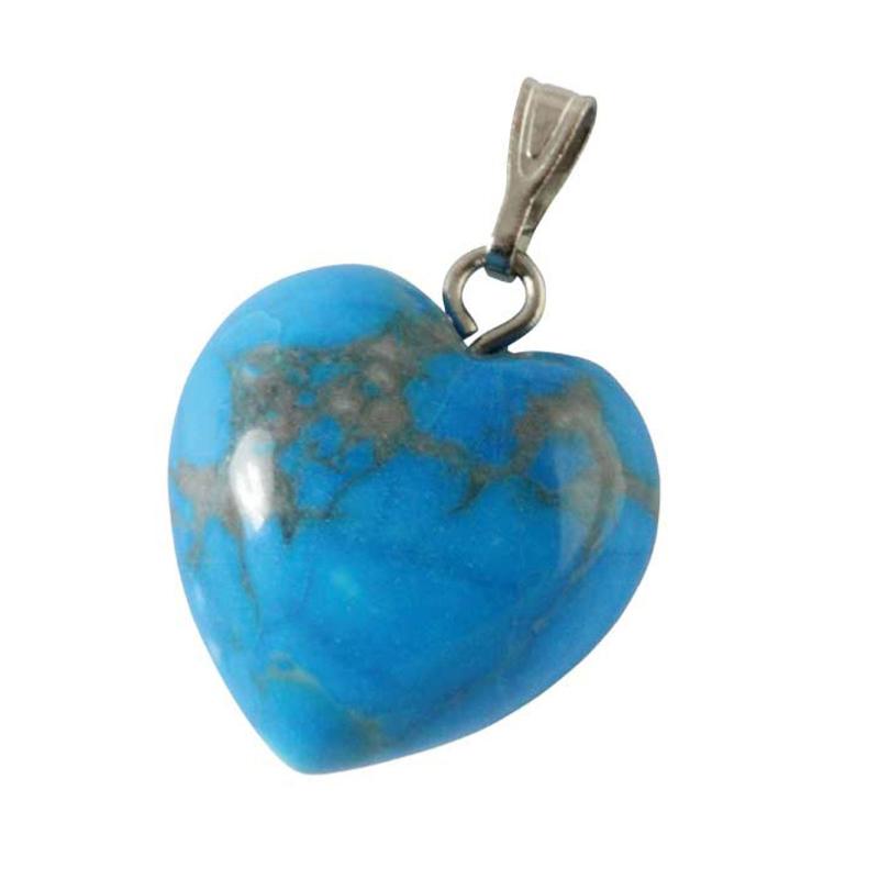 Pendentif coeur turquenite Chine A (15mm) - La Boite à Cailloux