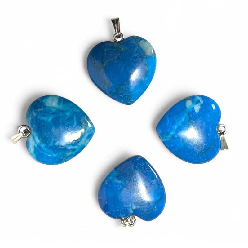 Pendentif coeur turquenite Chine A (20mm) - La Boite à Cailloux