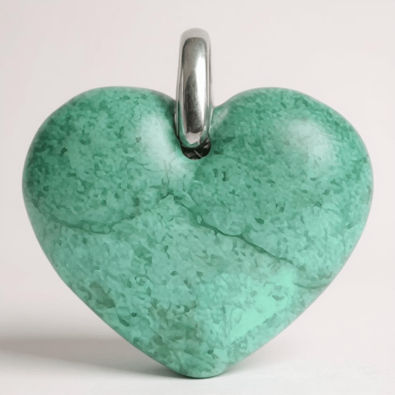 Pendentif coeur turquoise Pérou A 25mm - La Boite à Cailloux