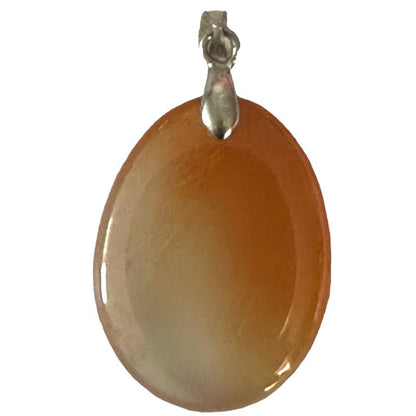 Pendentif cornaline Brésil A (pierre plate) - La Boite à Cailloux