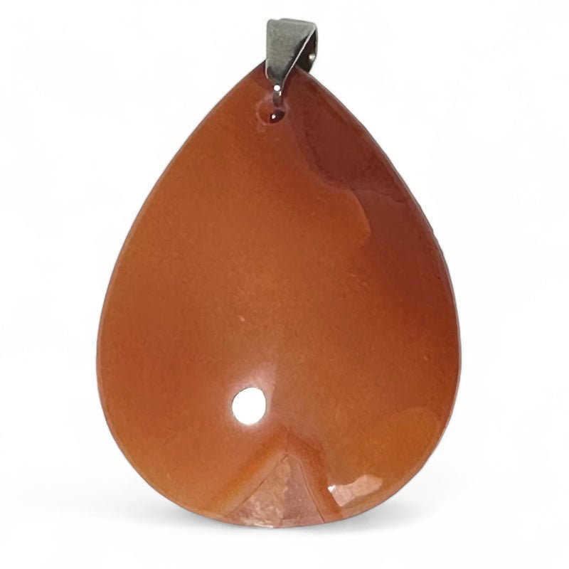 Pendentif cornaline Madagascar AA goutte 35 - 45mm - La Boite à Cailloux