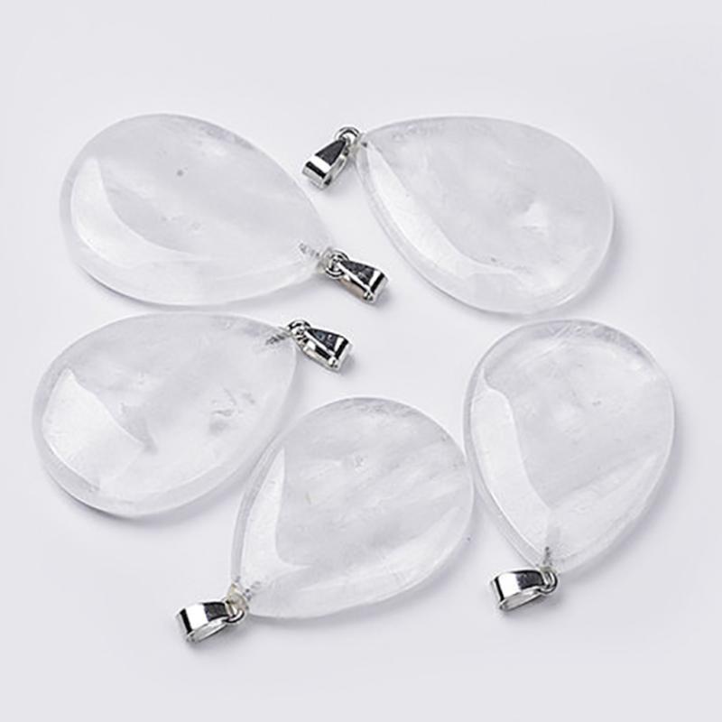 Pendentif cristal de roche Brésil A goutte - La Boite à Cailloux