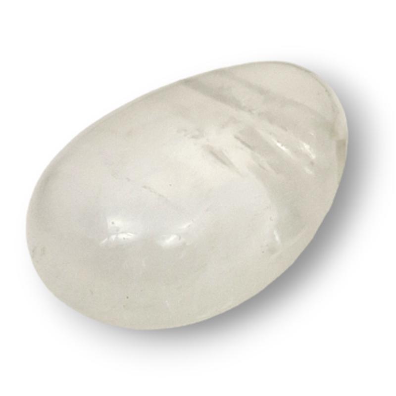 Pendentif cristal de roche Brésil A (pierre trouée) + cordon - La Boite à Cailloux