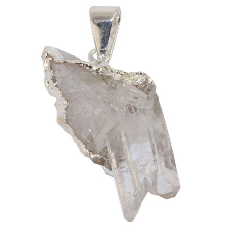 Pendentif cristal de roche brute - La Boite à Cailloux