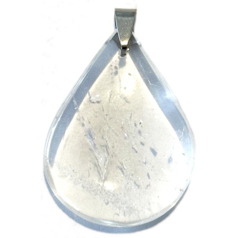 Pendentif cristal de roche Madagascar AA goutte 35 - 45mm - La Boite à Cailloux