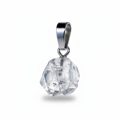 Pendentif cristal diamant herkimer Etats - Unis A boucle argent 925 - La Boite à Cailloux