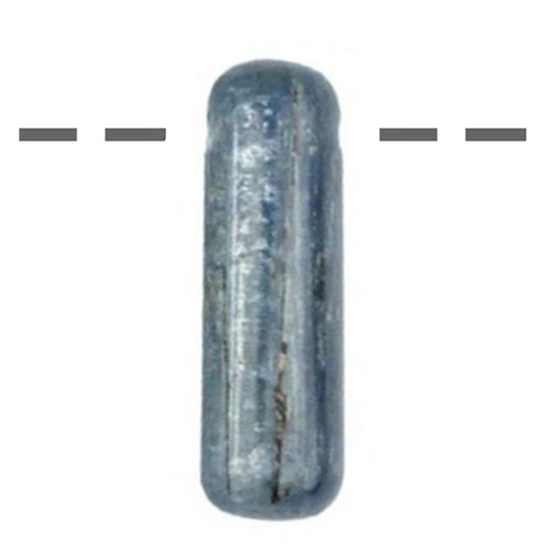 Pendentif cyanite bleue Inde A (pierre trouée) + cordon - La Boite à Cailloux