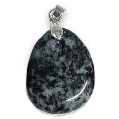 Pendentif diorite orbiculaire Corse A (pierre plate) - La Boite à Cailloux