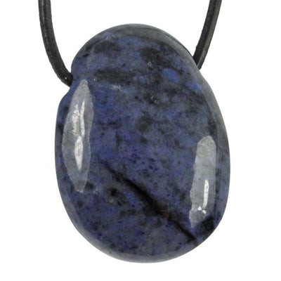 Dumortierite pendant Brazil A (holed stone) + cord