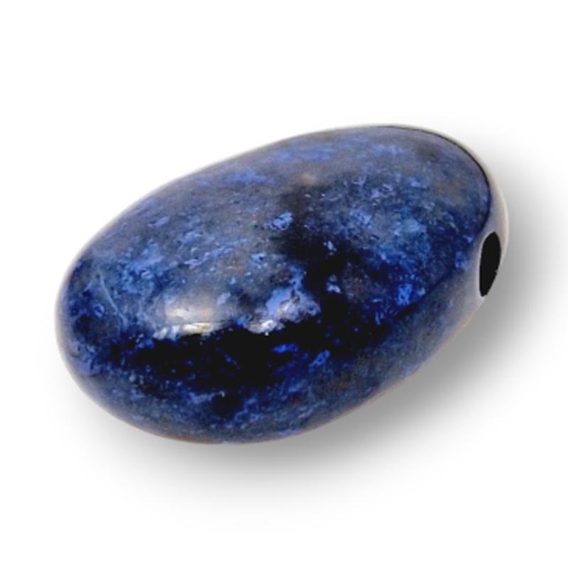 Pendentif dumortiérite Brésil A (pierre trouée) + cordon - La Boite à Cailloux