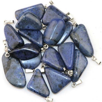 Pendentif dumortiérite Namibie A pierre roulée boucle argent 925 - La Boite à Cailloux