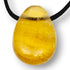 Pendentif fluorine jaune Chine A (pierre trouée) + cordon - La Boite à Cailloux