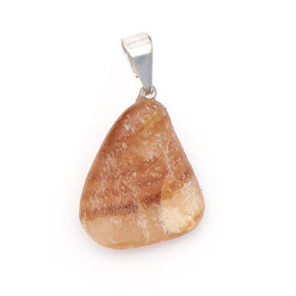 Pendentif fluorine jaune Chine AB (pierre roulée) - La Boite à Cailloux