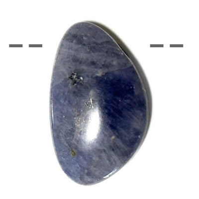 Pendentif forme libre iolite Inde A (pierre trouée) + cordon