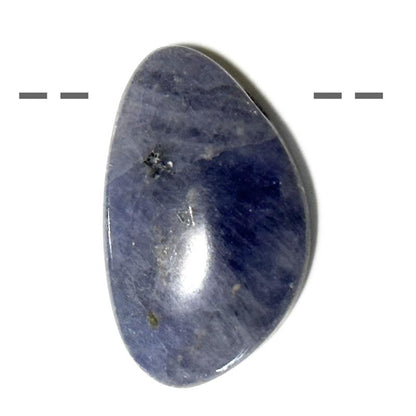 Pendentif forme libre iolite Inde A (pierre trouée) + cordon - La Boite à Cailloux