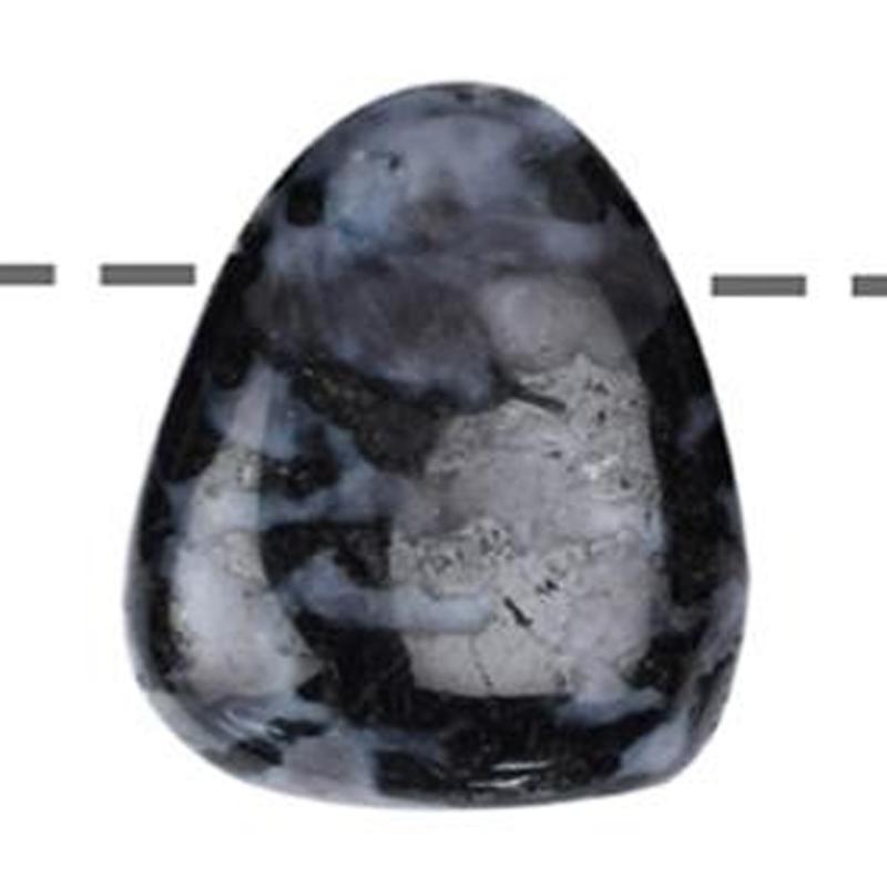Pendentif Gabbro (Merlinite mystique) Madagascar A pierre trouée + cordon - La Boite à Cailloux