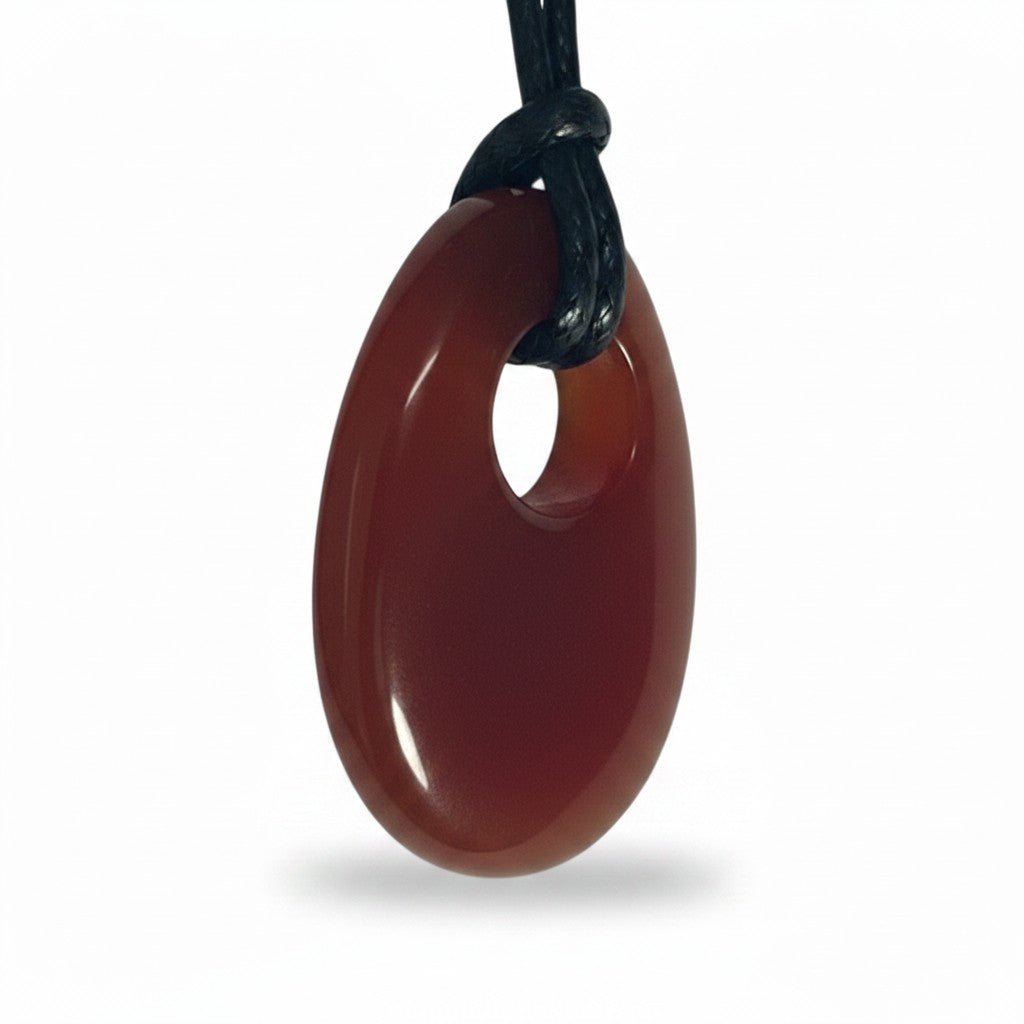 Pendentif Gogo Cornaline Brésil AA 35mm - La Boite à Cailloux
