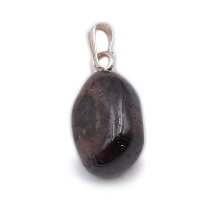 Pendentif grenat rouge almandin Pakistan AB (pierre roulée) - La Boite à Cailloux
