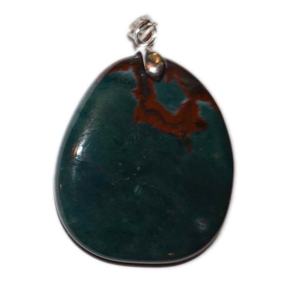 Pendentif héliotrope Inde A (pierre plate) - La Boite à Cailloux